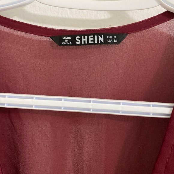 Burgundy Sheer Dress from Shein - Picture 2 of 3